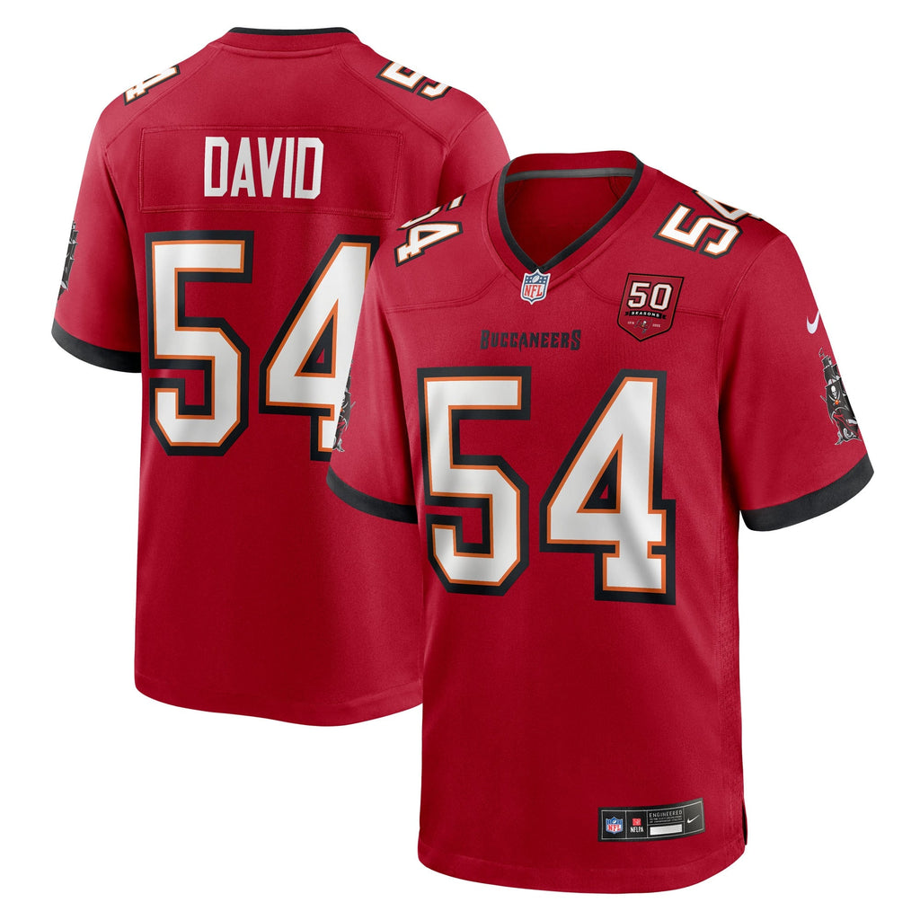 Tampa Bay Buccaneers Lavonte David Red 50th Season Team Game Jersey