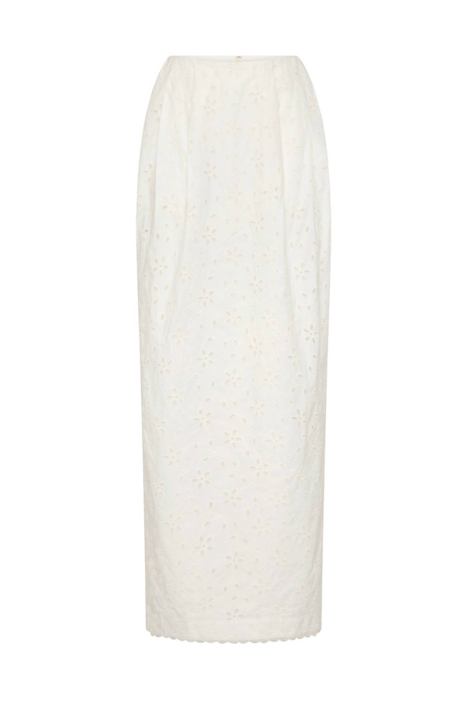 Salma Column Maxi Skirt In Vintage White