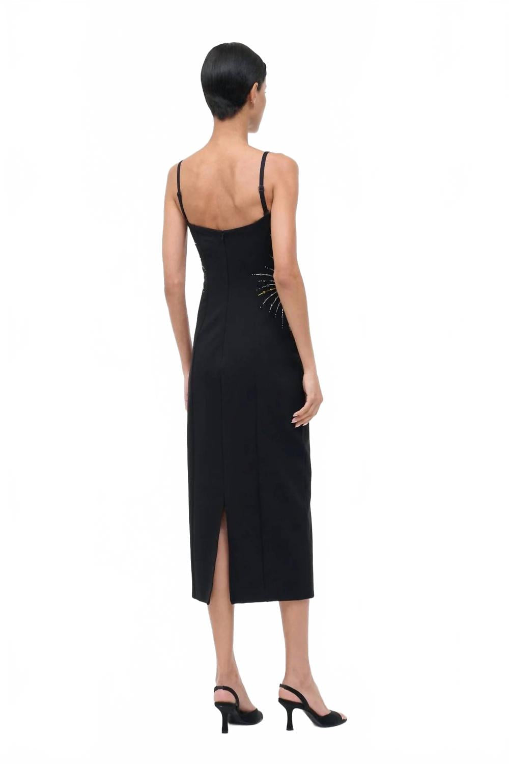 Britney Midi Dress In Black Firework
