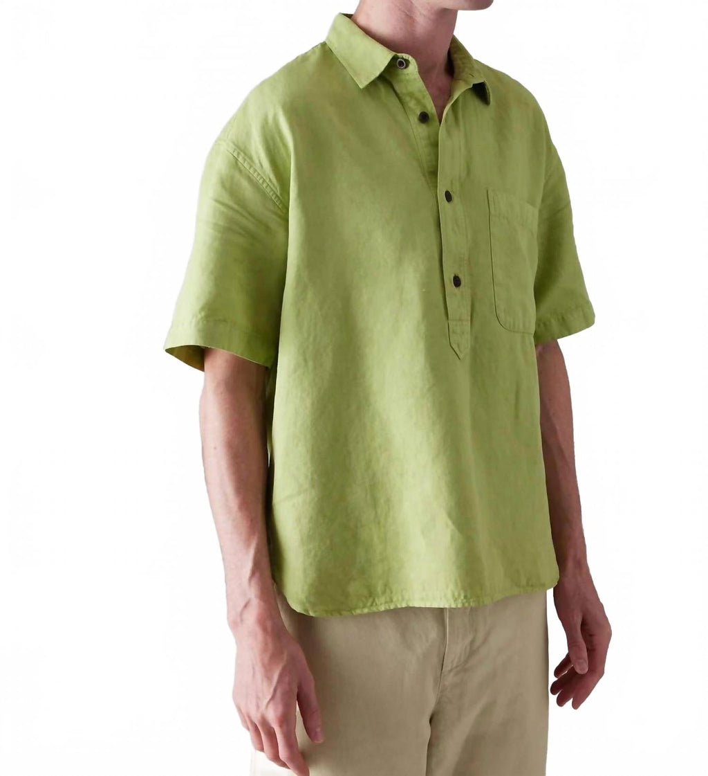 Short Sleeve Pullover Shirt In Matcha