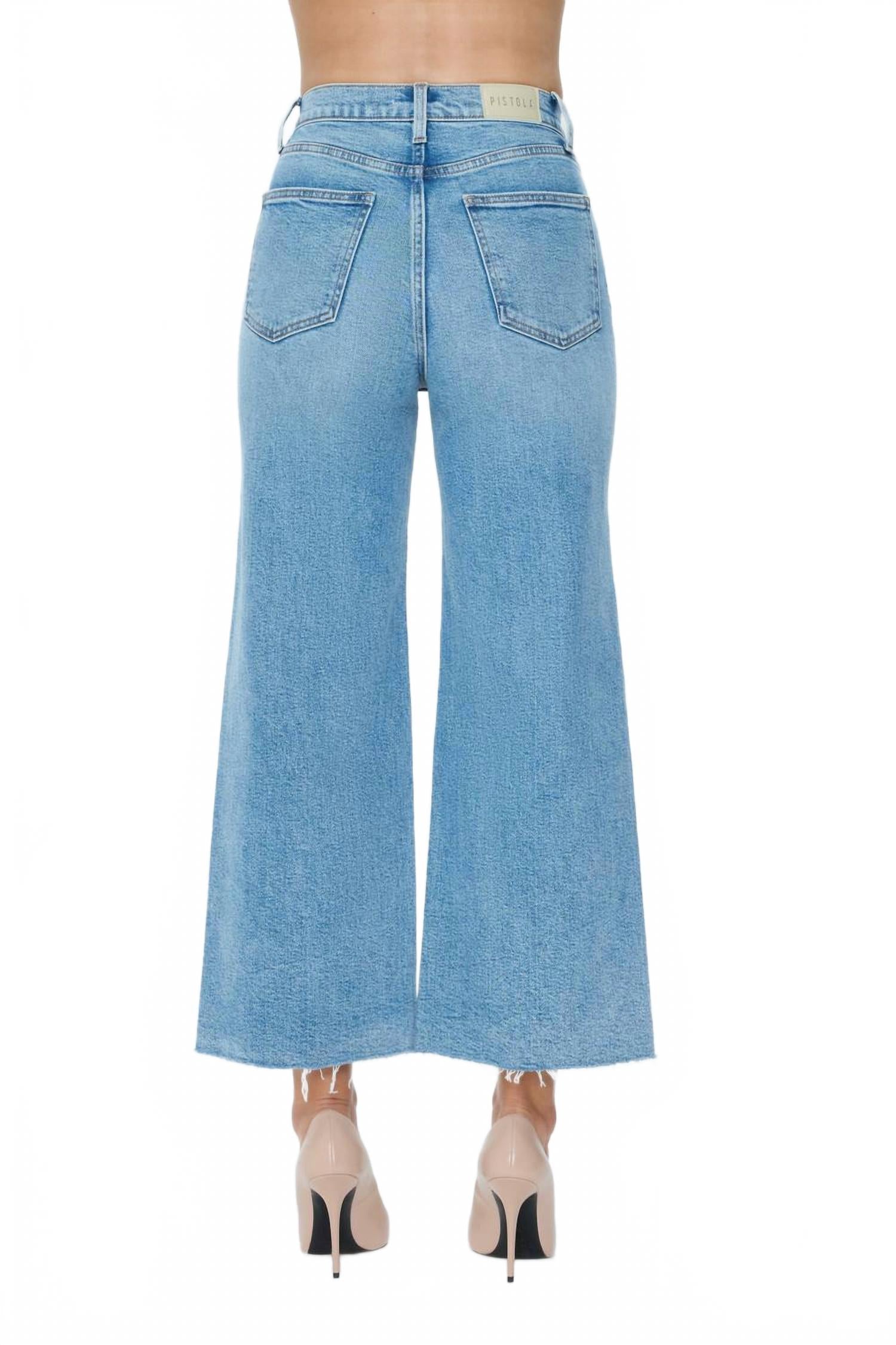 Lana Crop High Rise Ultra Wide Leg Jeans In Bistro