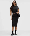 Nulu Slim-Fit High-Rise Midi Skirt