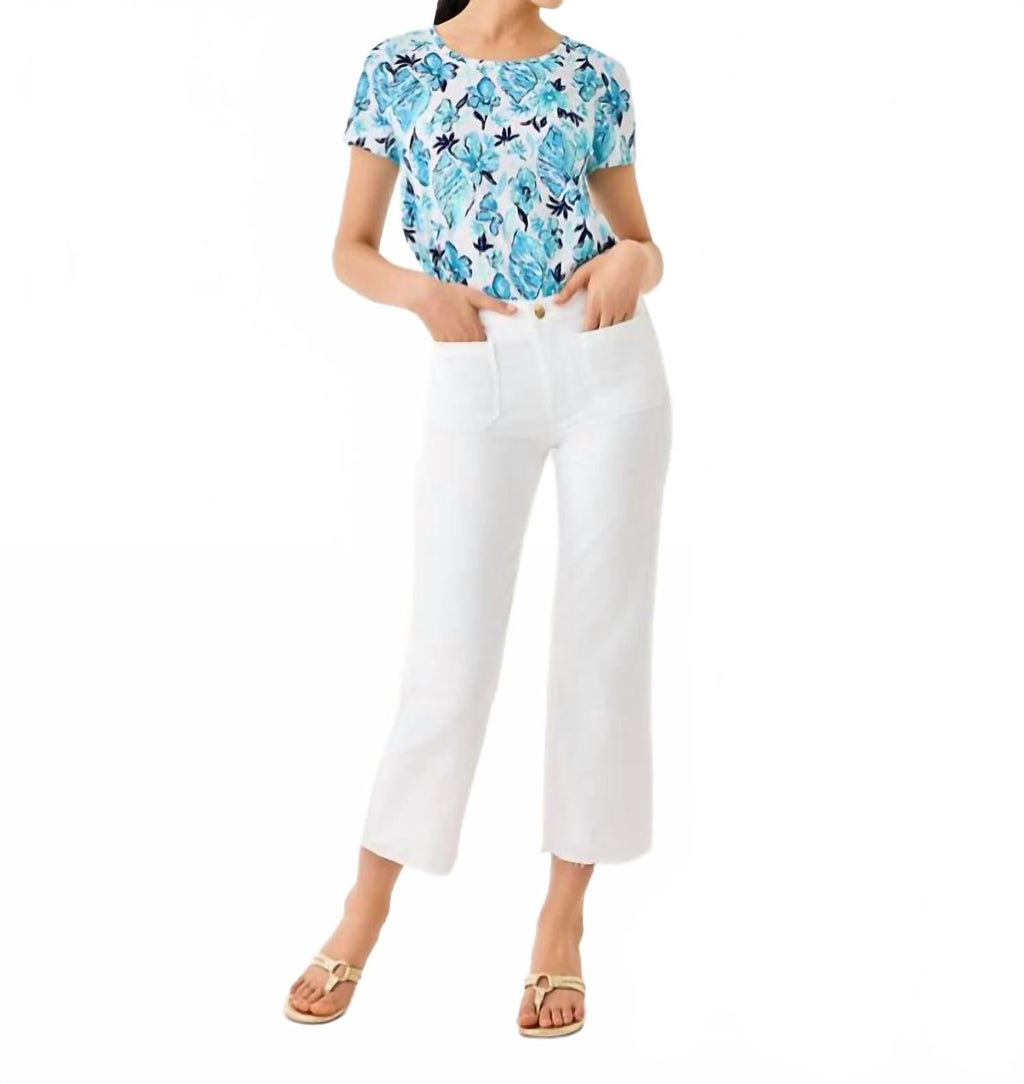 Etta Scoop Neck Top In Resort White/sea Shell Splendor