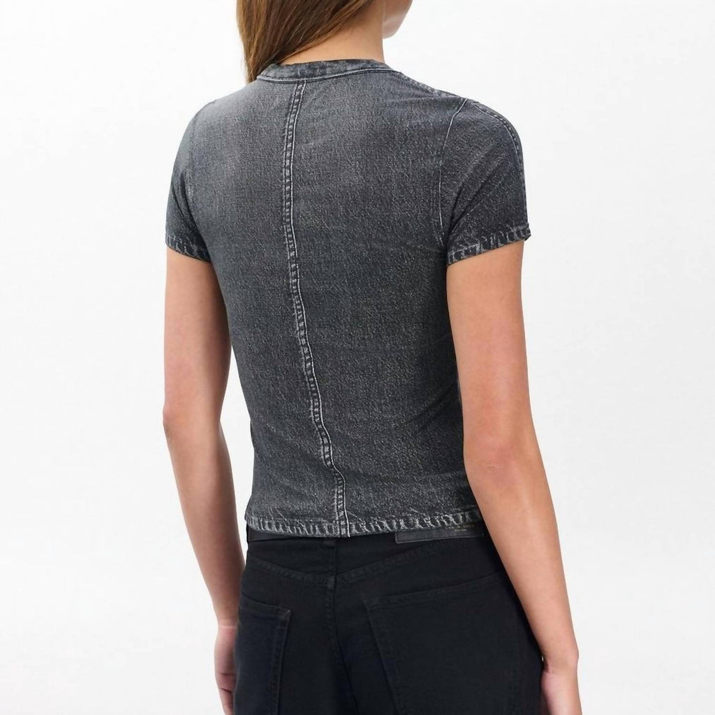 Miramar Baby Tee Top In Washed Black