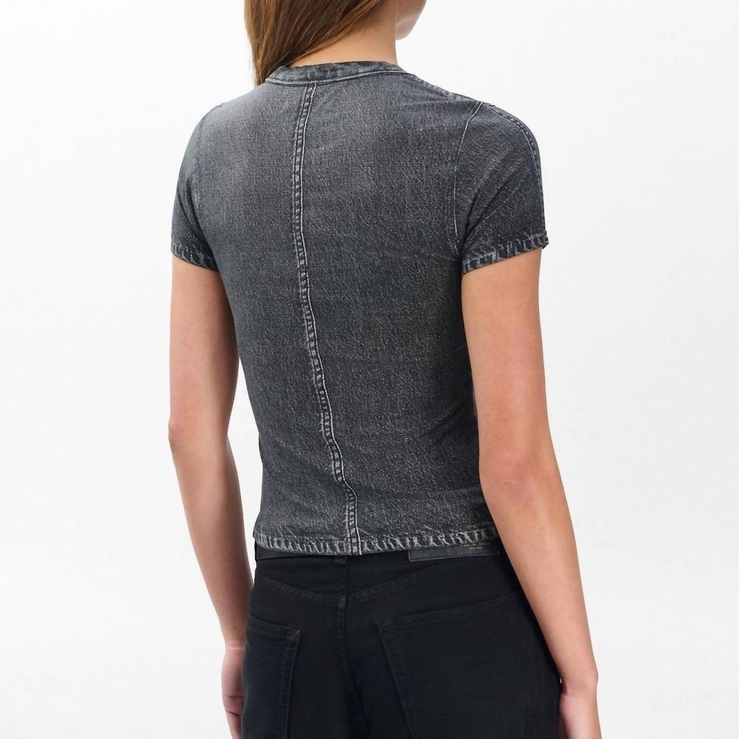 Miramar Baby Tee Top In Washed Black