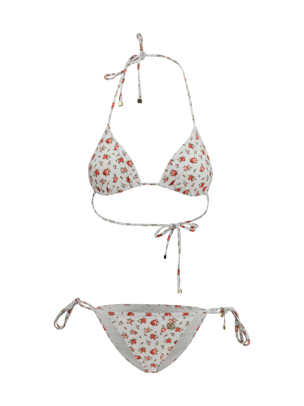 Dolce & Gabbana Women Triangle Bikini With Roselline Print