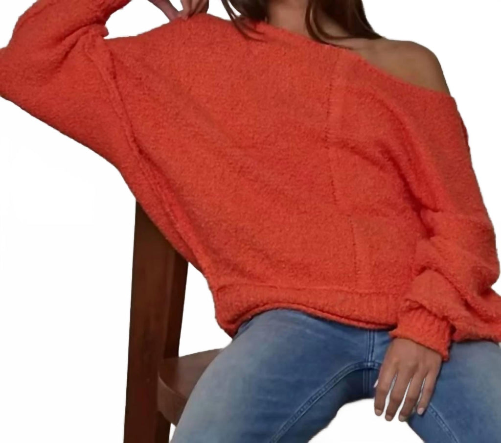 Knit Lighter Reyes Sweater In Red Orange