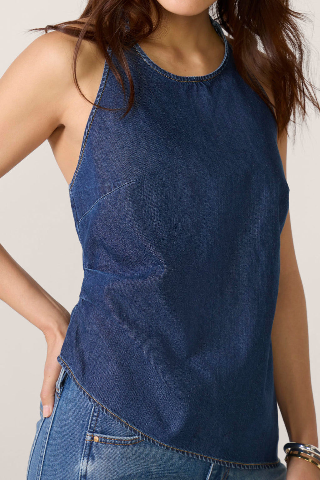Women's Asymmetrical Hem Halter Top