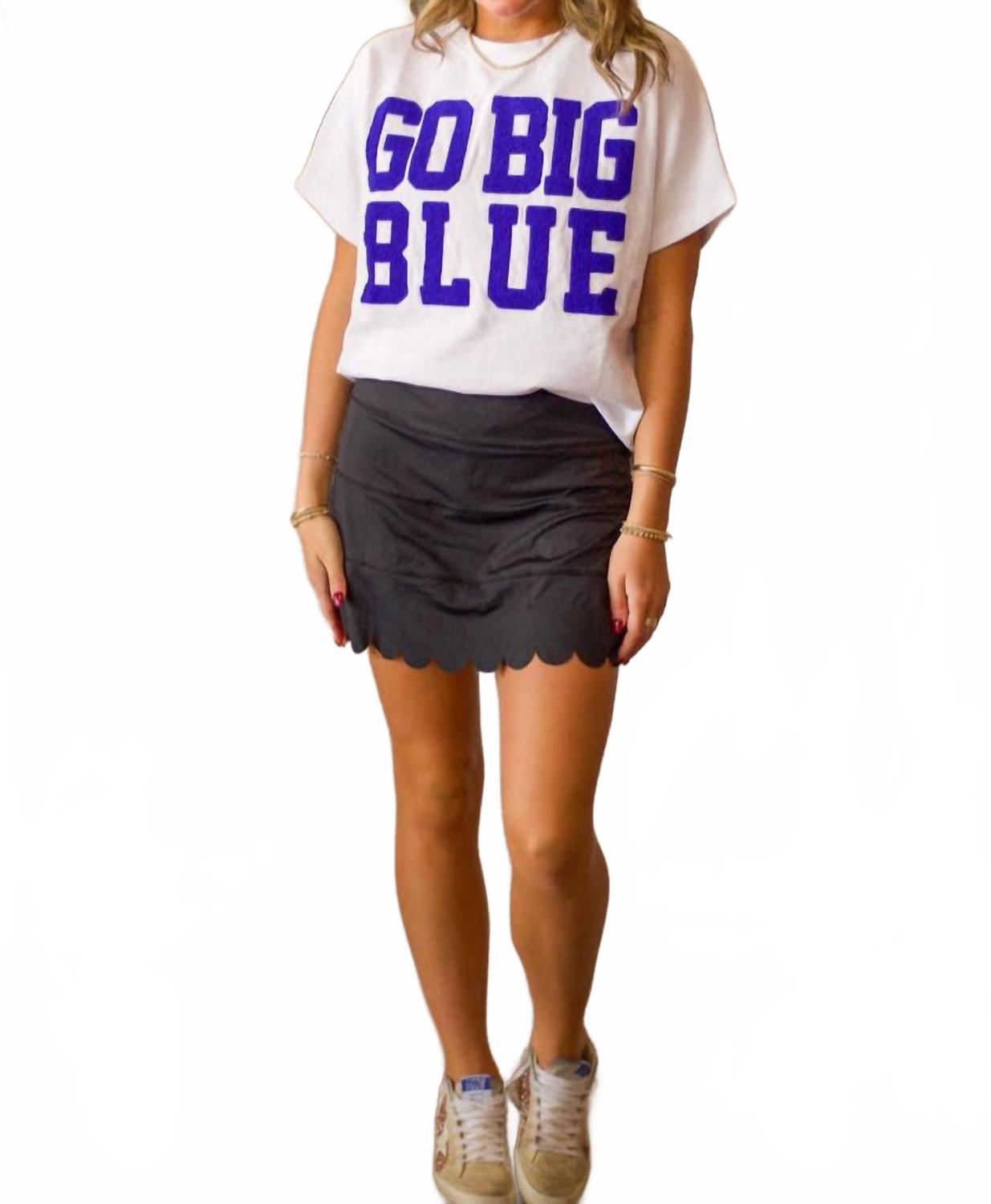 Solid Scallop Skort In Black