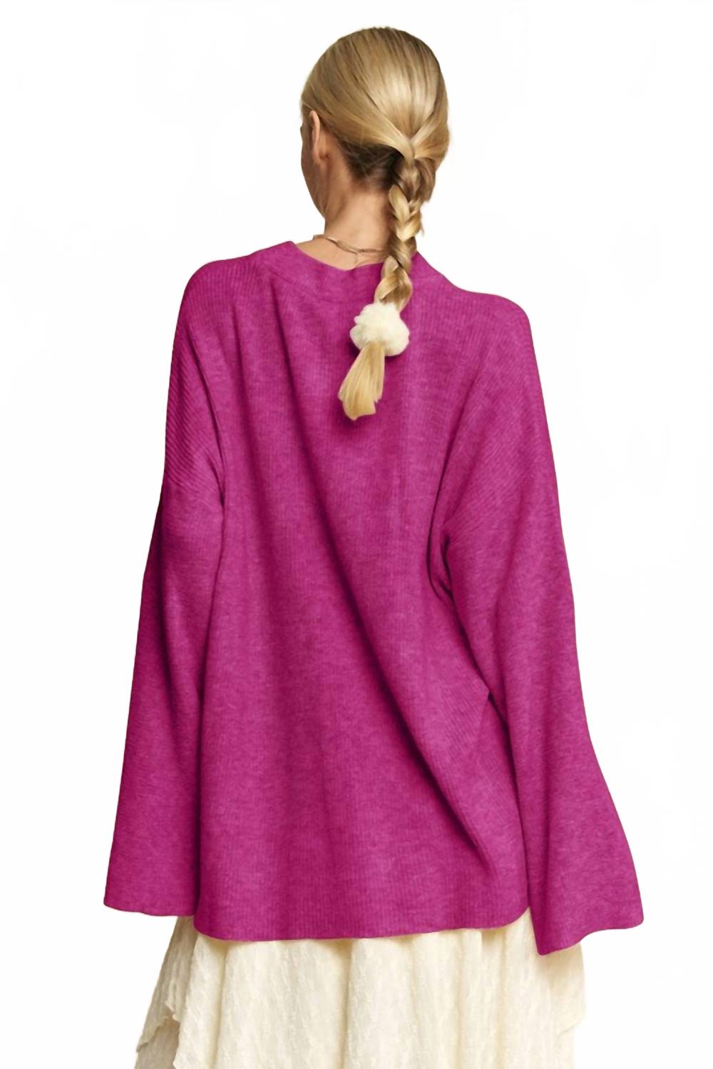 Falling 4 You Long Sleeve Sweater In Purple