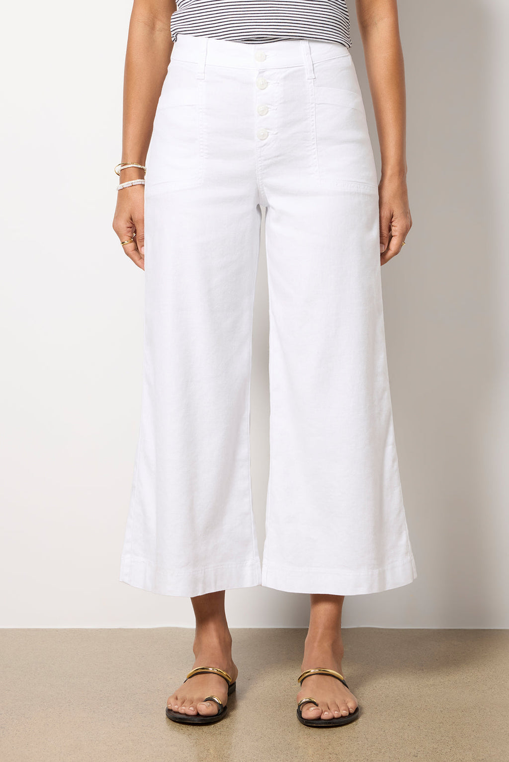 Women's Joelle Stretch Linen Cropped Wide Leg Pants