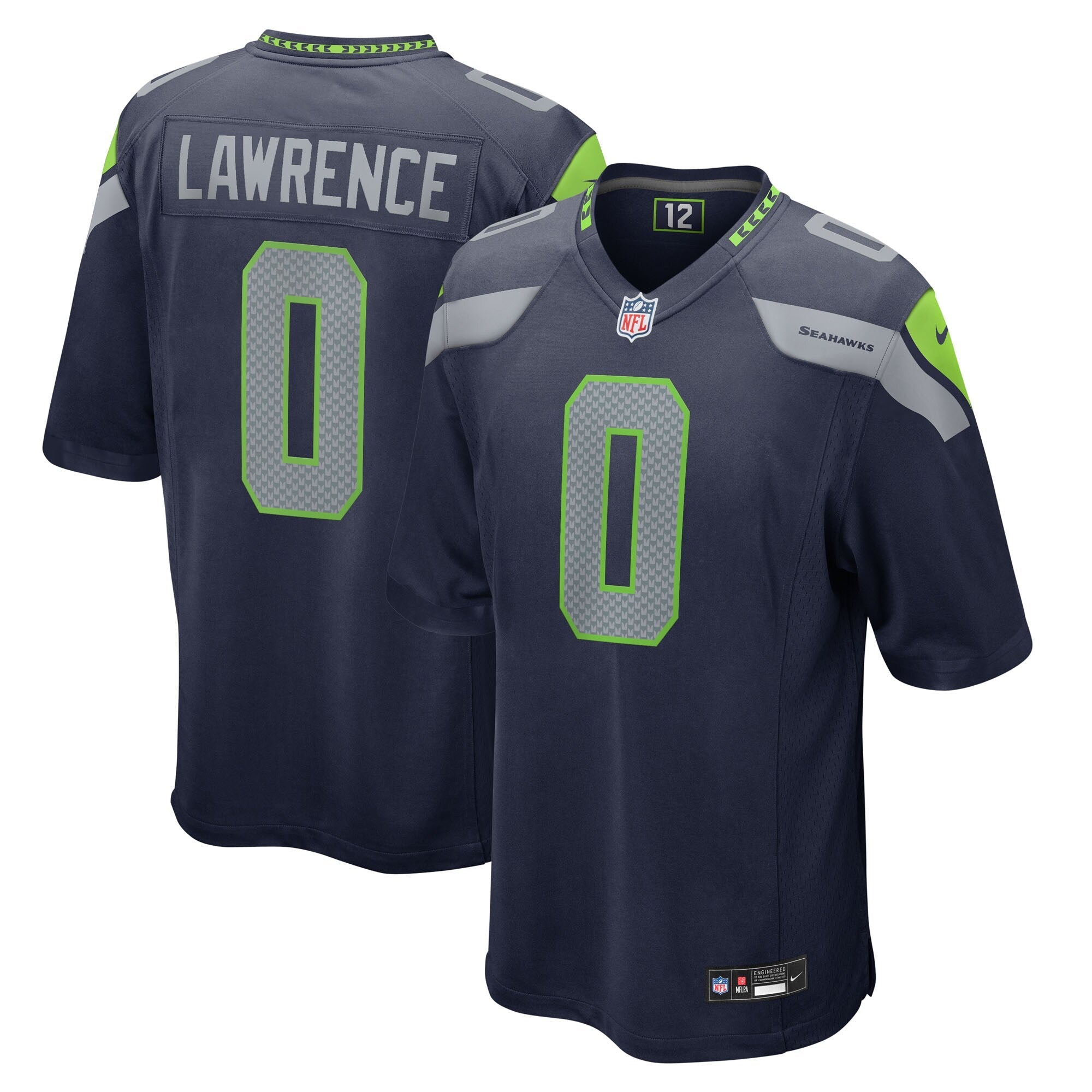 Seattle Seahawks DeMarcus Lawrence College Navy Team Game Jersey