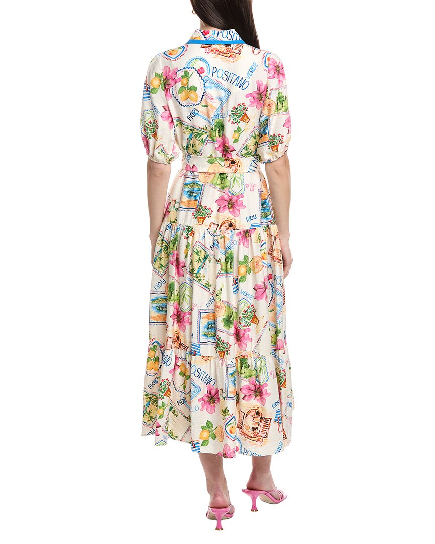 Maison Tara Printed Midori Short Sleeve Midi Dress