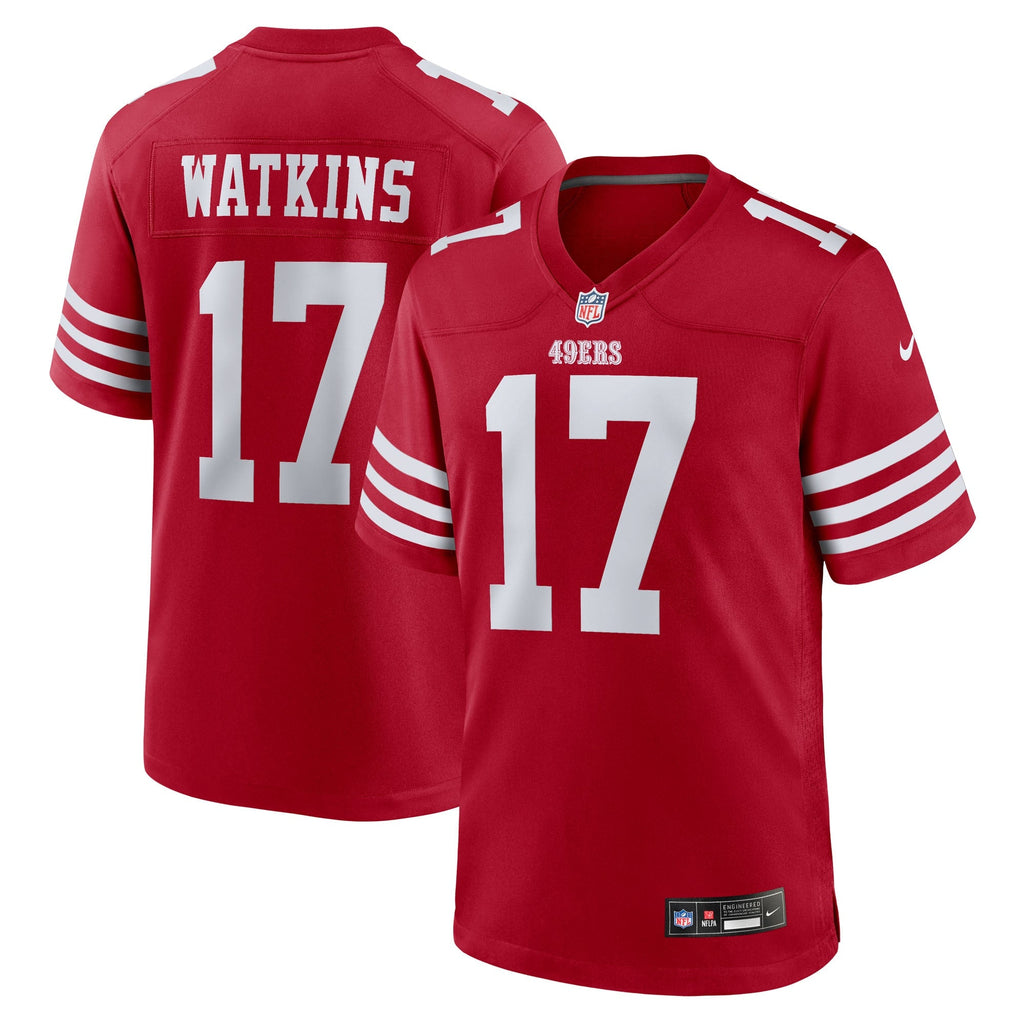 San Francisco 49ers Jordan Watkins Scarlet Team Game Jersey