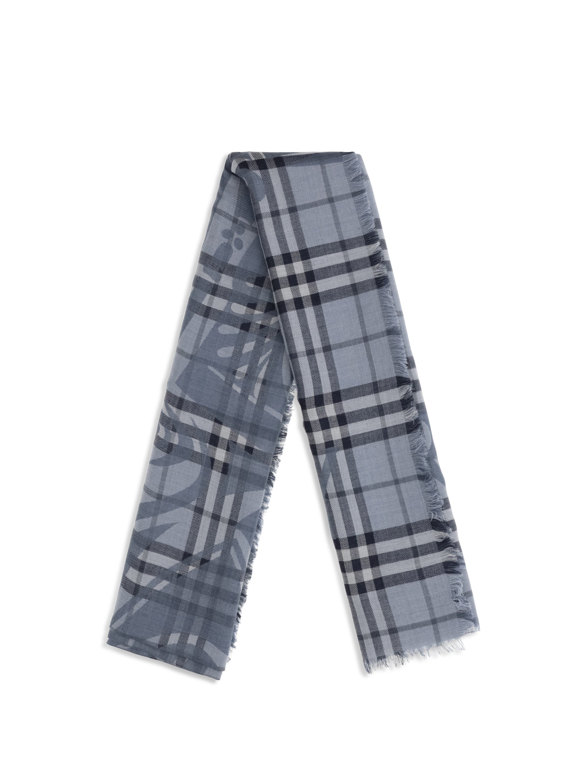 Burberry Women Knight Check Wool And Silk Scarf