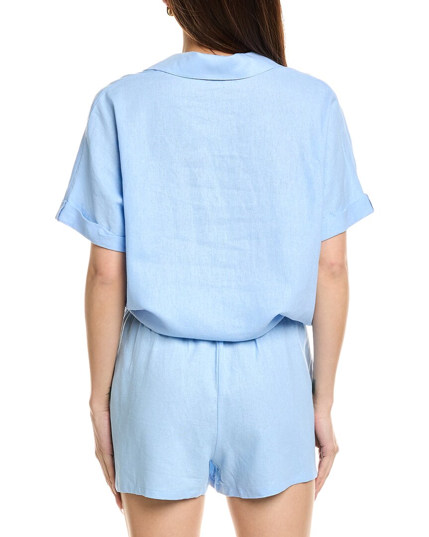 LNA Alpine Linen-Blend Button-Up Shirt