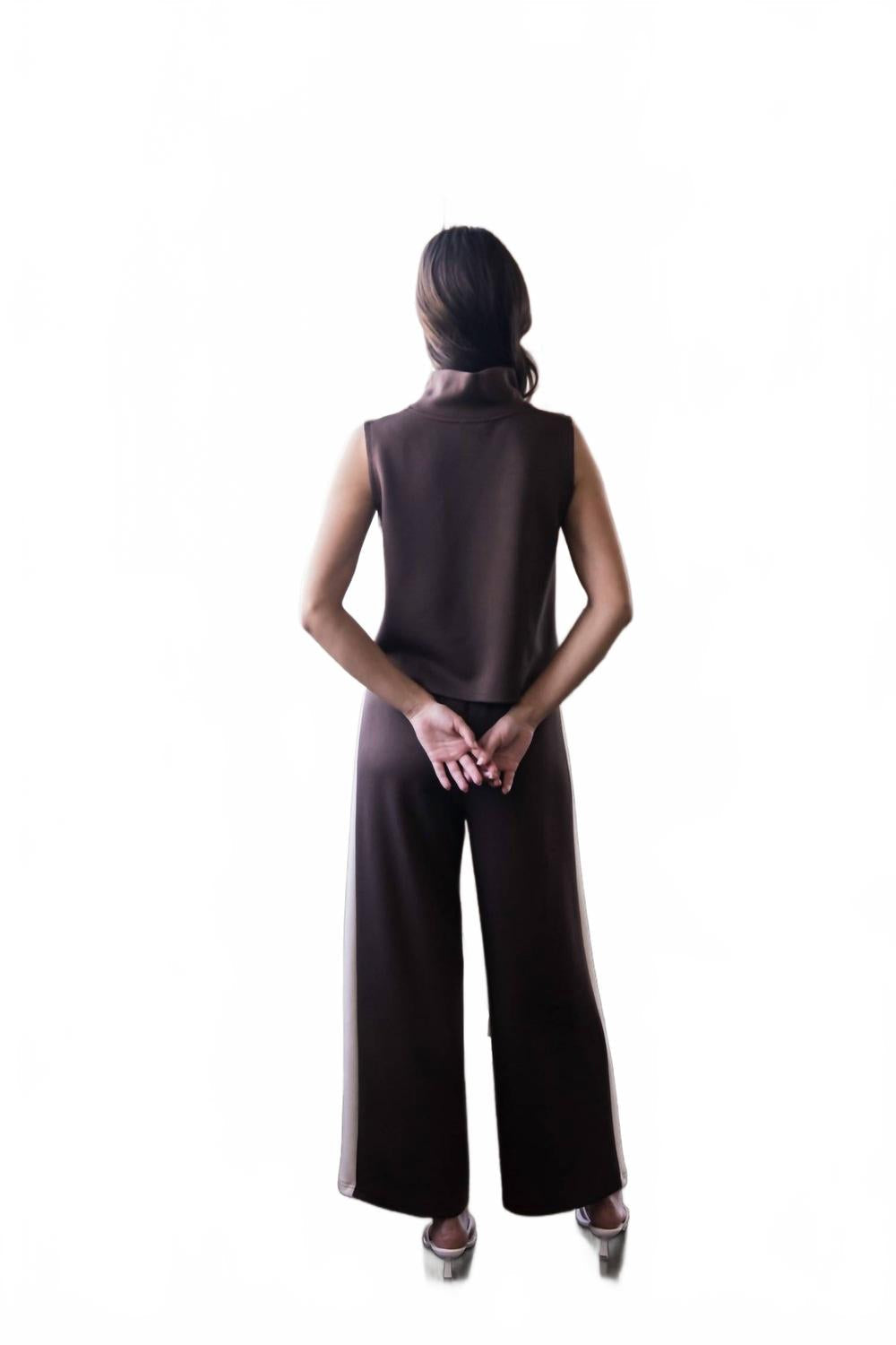 Butter Modal Sleeveless Pant Set In Port