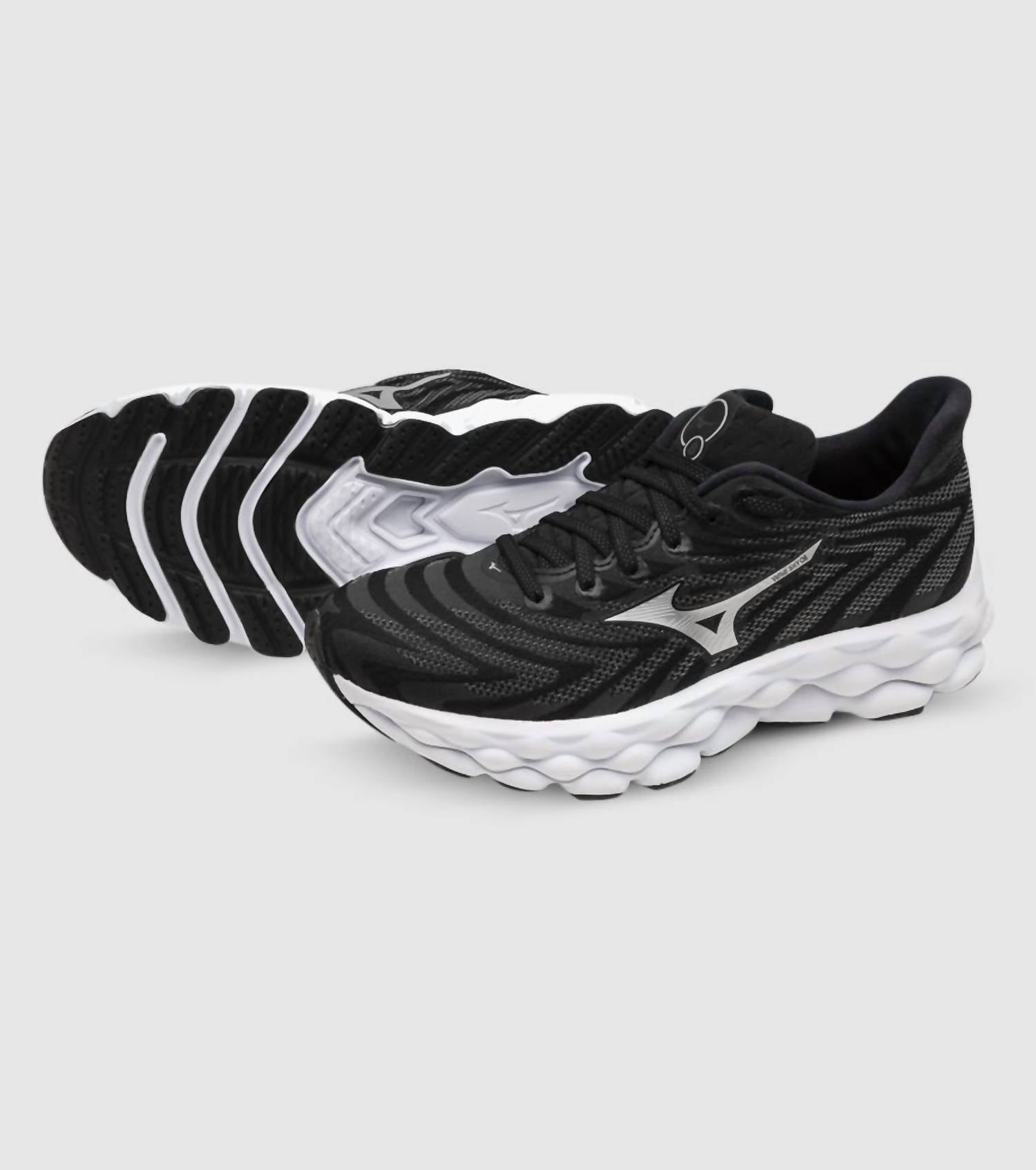 Men's Wave Horizon 8 Running Shoes In Black/ White