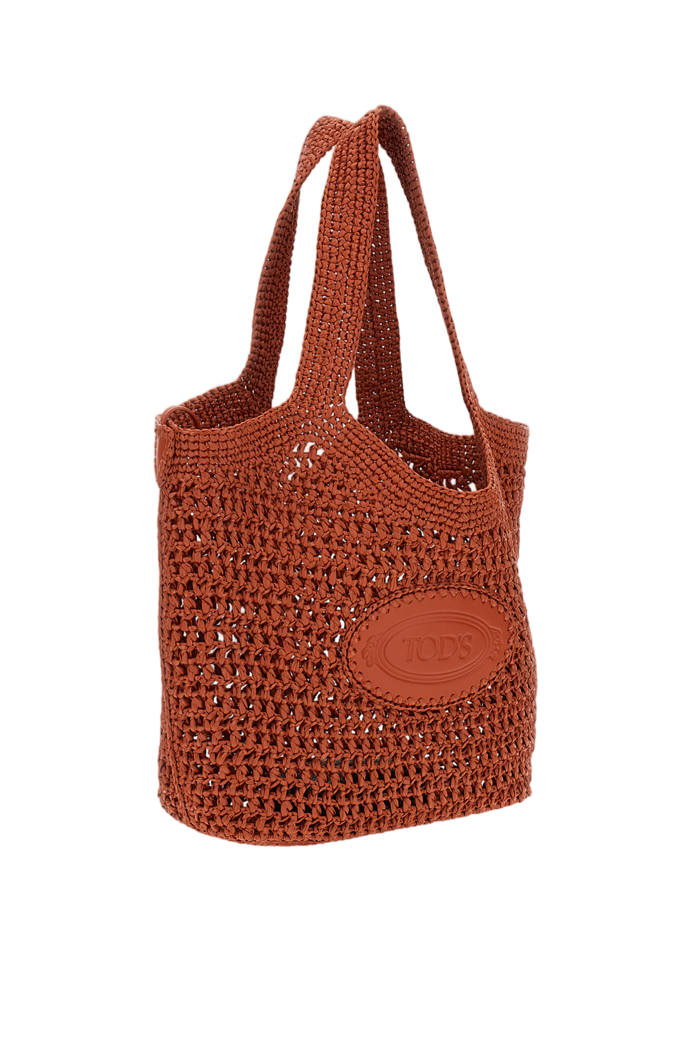 Red Medium Raffia Tote Bag