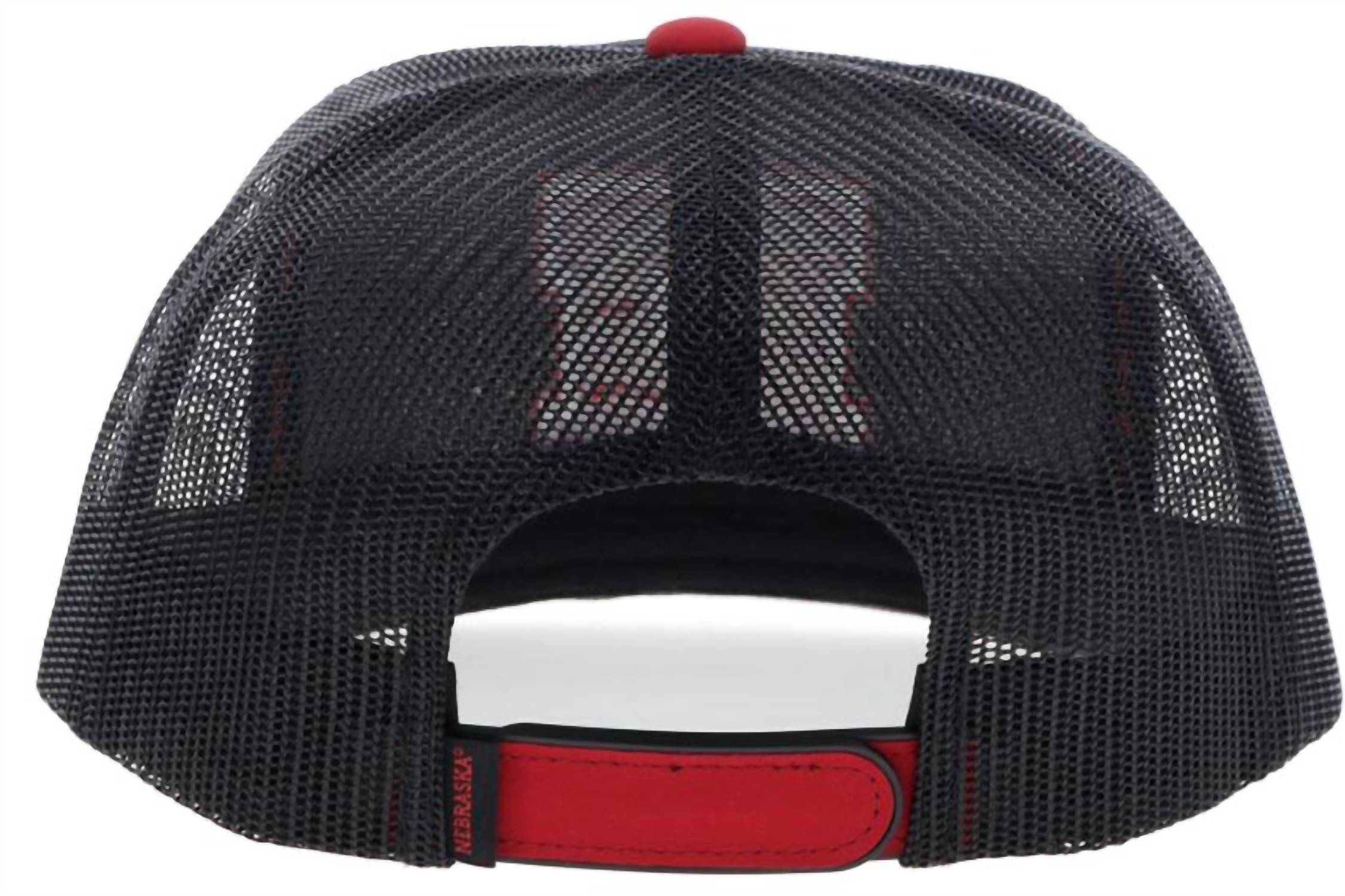 Nebraska Team N 5-Panel Mesh Trucker Snapback Cap In Black/red