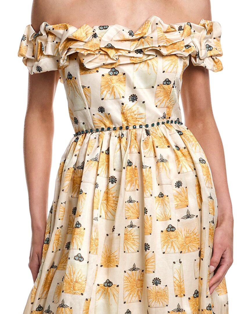 Agua by Agua Bendita Bisuteria Linen & Silk-Blend Maxi Dress