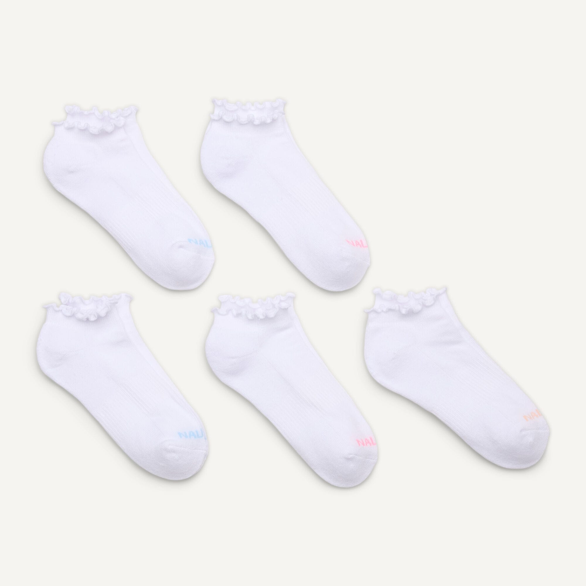 Nautica Womens Low Cut Ruffle Socks, 5-Pack