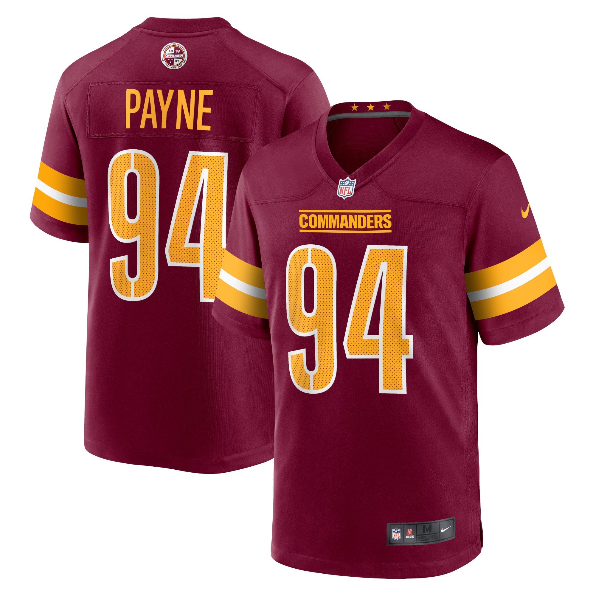 Washington Commanders Da'Ron Payne Burgundy Game Jersey