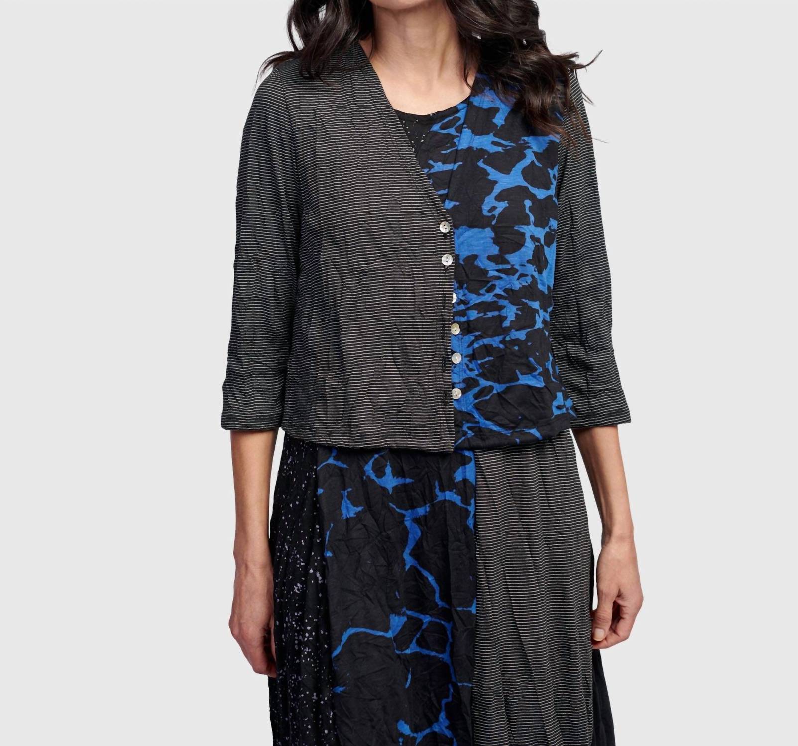 Capricorn Crop Cardigan In Blue