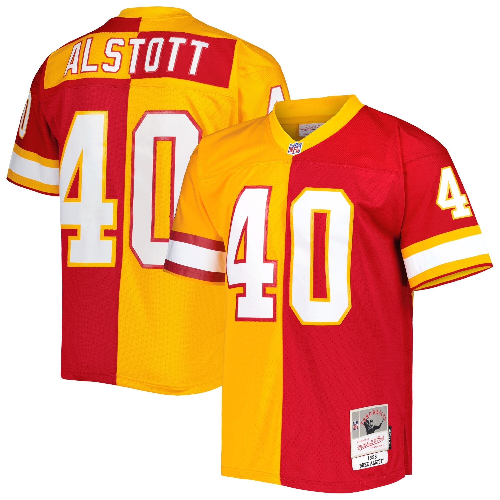 Tampa Bay Buccaneers Mike Alstott Mitchell & Ness Orange/Red 1996 Split Legacy Replica Jersey