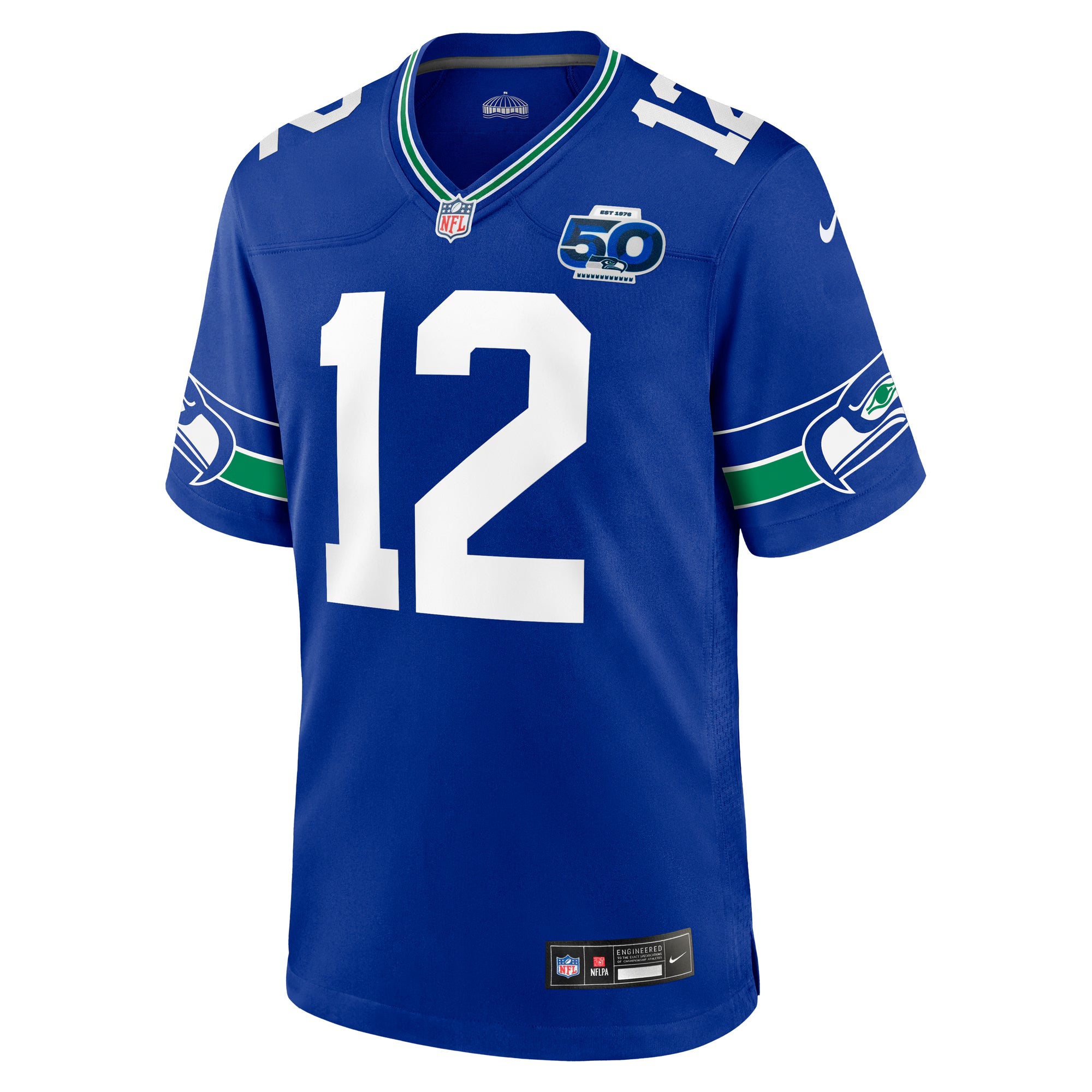 Seattle Seahawks 12s Royal Alternate 50th Season Game Jersey