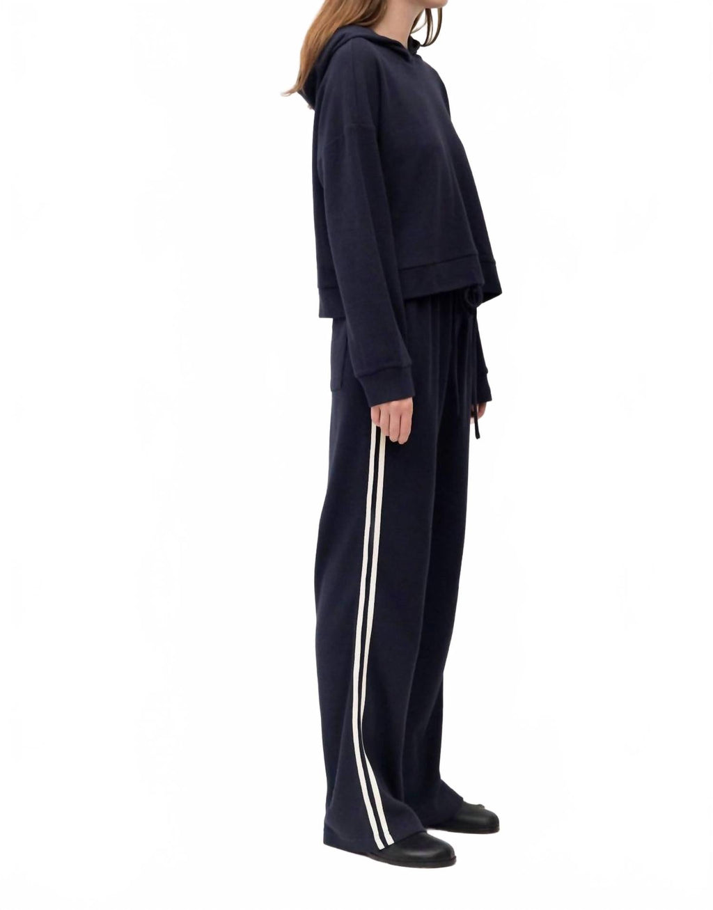 Enzo Long Sleeve Hoodie In Navy