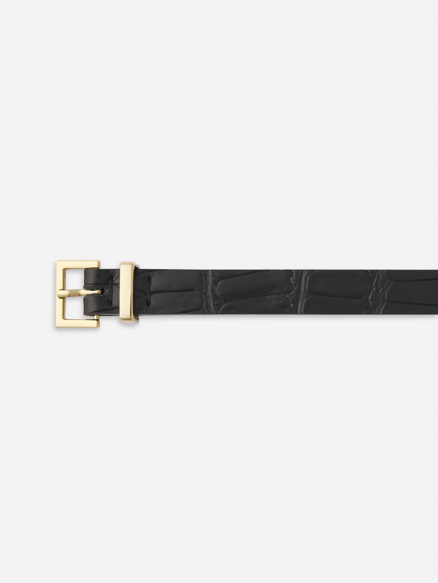 Women's Petite Croc Belt In Black