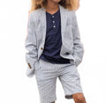 Kid's Stripe Trouser Short In Navy