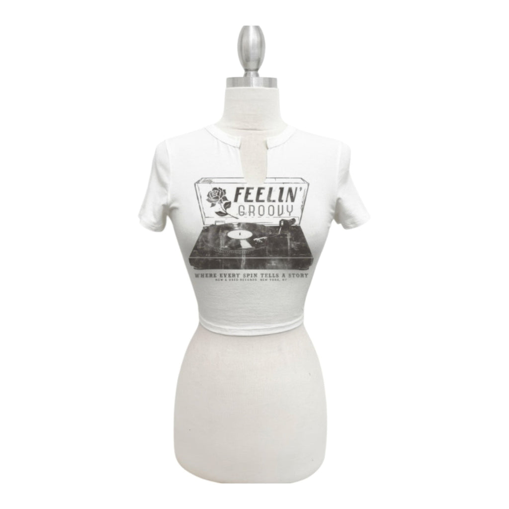 Vintage Groove Graphic Crop Tee