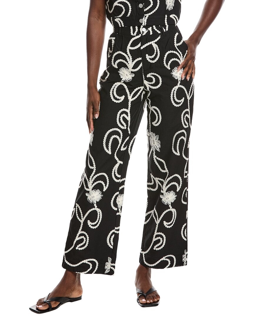 Gracia Embroidered Straight Fit Pant