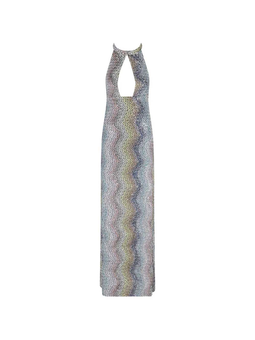 Missoni Women Long Lamé Dress With Sequins And Cutouts