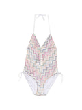 Missoni Women Halterneck Swimsuit With Zigzag Knit