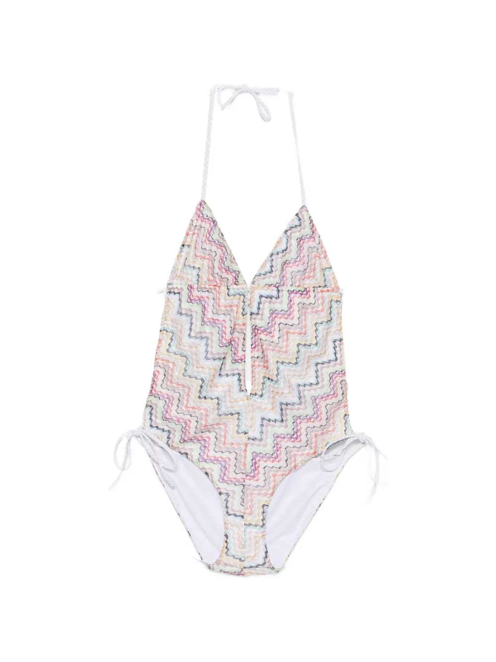 Missoni Women Halterneck Swimsuit With Zigzag Knit