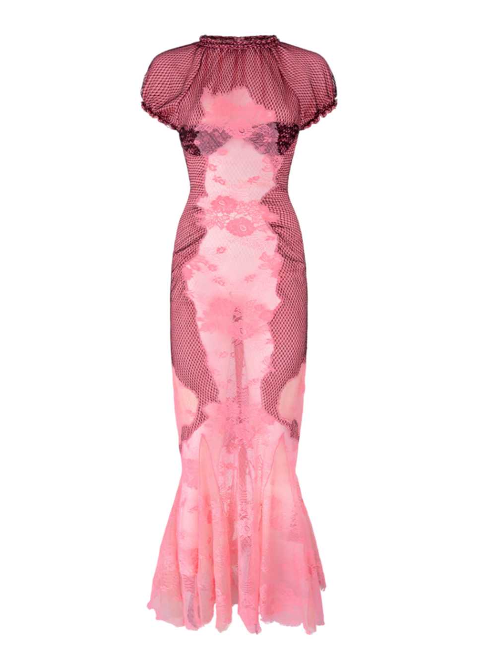 The Attico Women Pink Lace Midi Dress