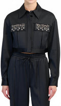 Layered Gemstone Damoni Jacket In Black