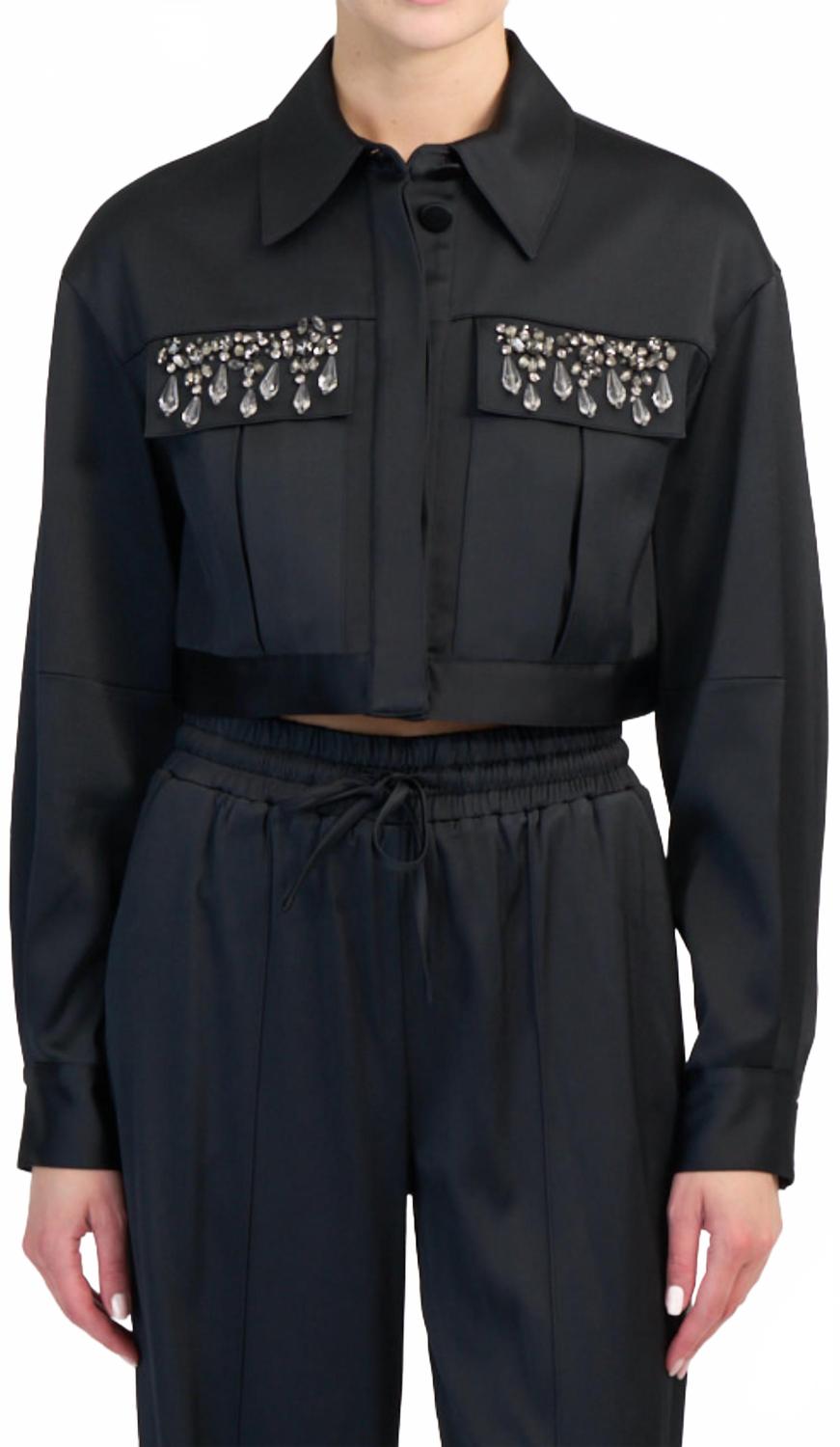 Layered Gemstone Damoni Jacket In Black