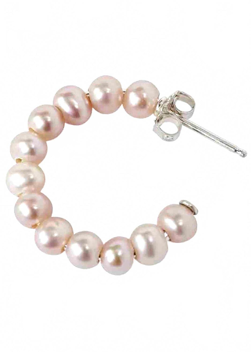 Women's Pearl Holly Hoop Earrings In Pink
