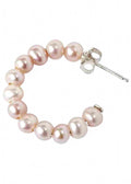 Women's Pearl Holly Hoop Earrings In Pink