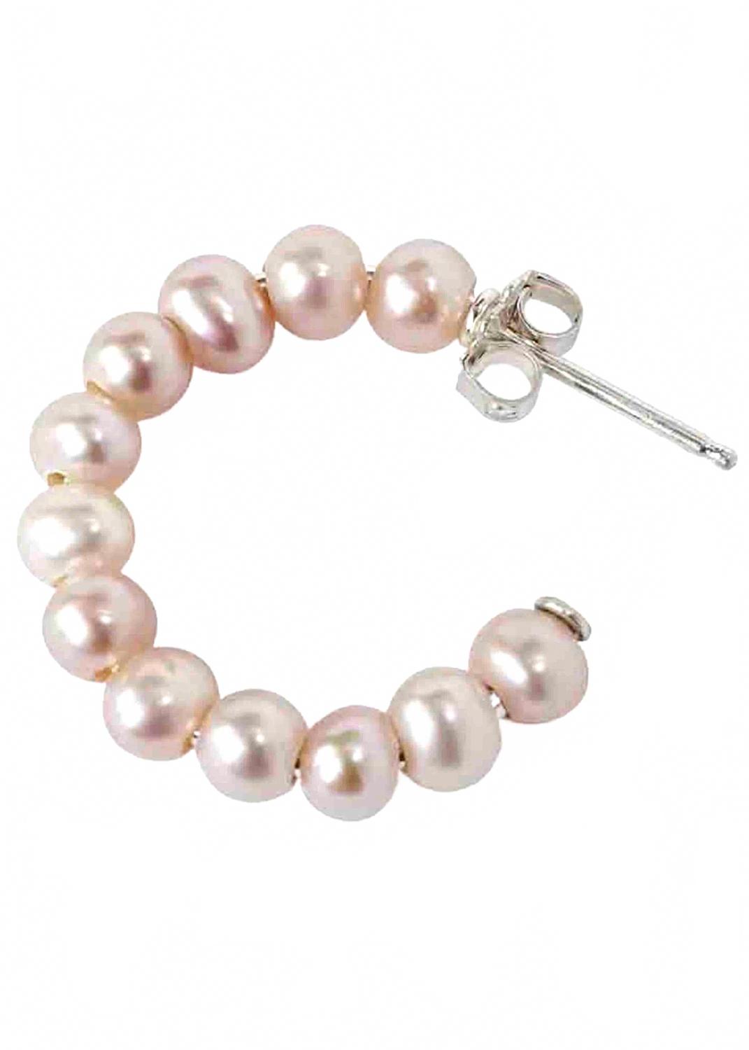 Women's Pearl Holly Hoop Earrings In Pink