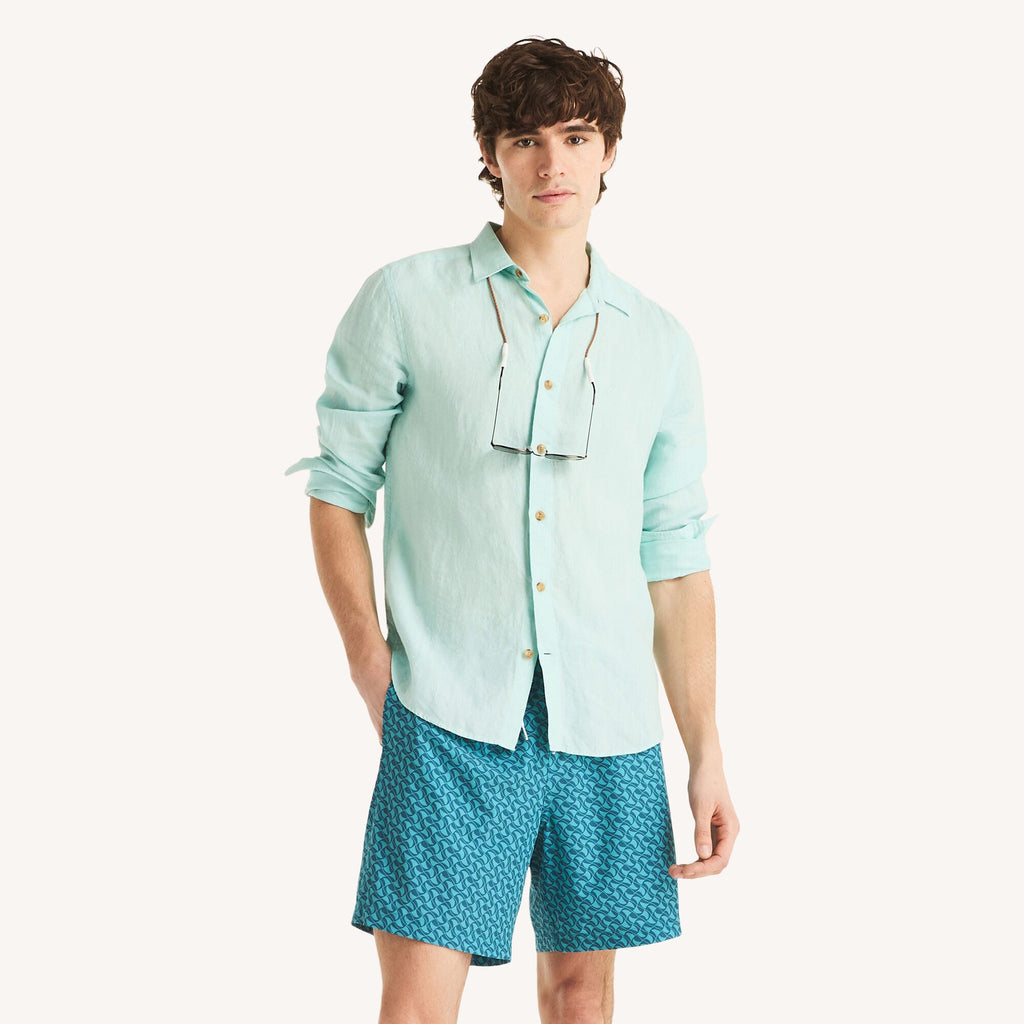 Nautica Mens 7" Printed Quick-Dry Swim