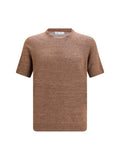 Brunello Cucinelli Men Linen And Cotton Crewneck T-Shirt