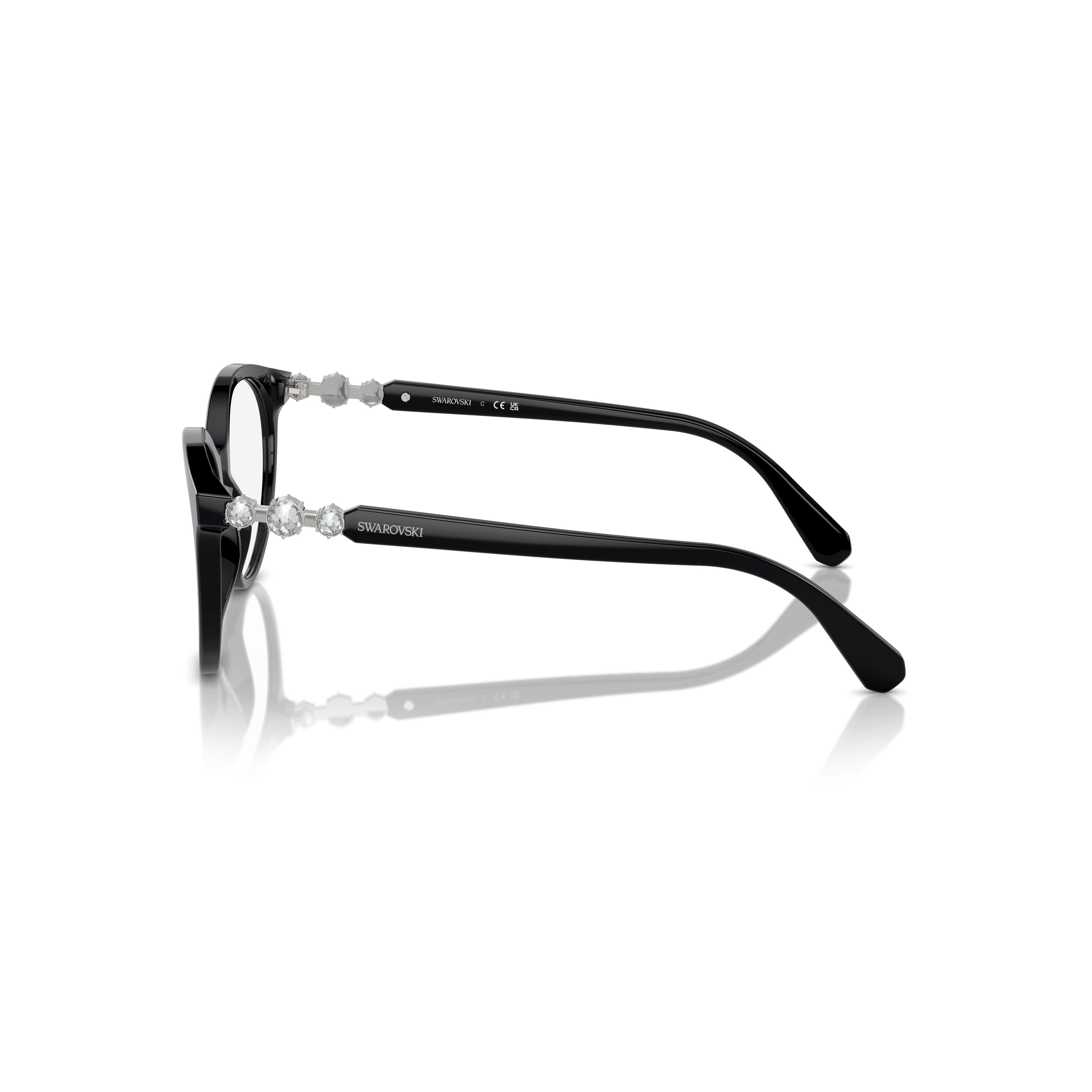 0Sk2019 Black Acetate Sunglasses with Crystal-Embellished Temples