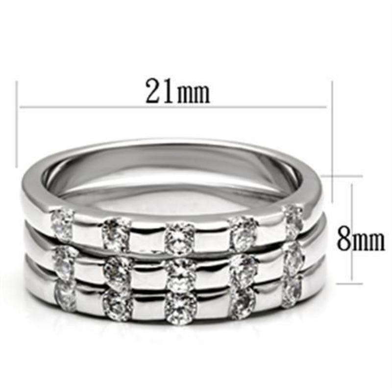 Rhodium Brass Ring with AAA Grade CZ in Clear