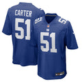 New York Giants Abdul Carter Royal 2025 NFL Draft First Round Pick Game Jersey