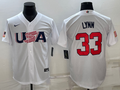 Men's 2023 World Baseball Classic #33 Lance Lynn USA White jersey